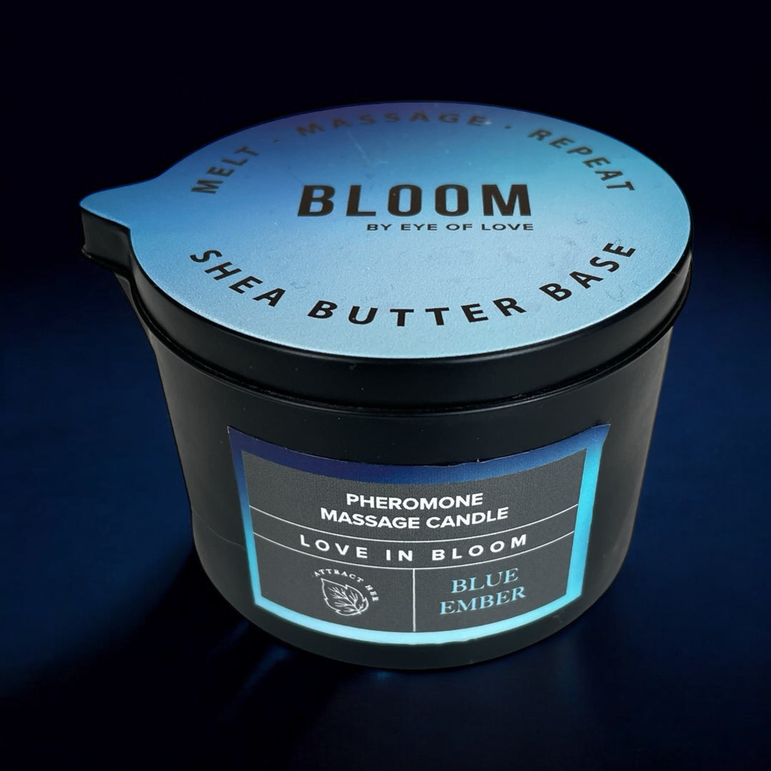 Bloom Blue Ember Pheromone Massage Candle