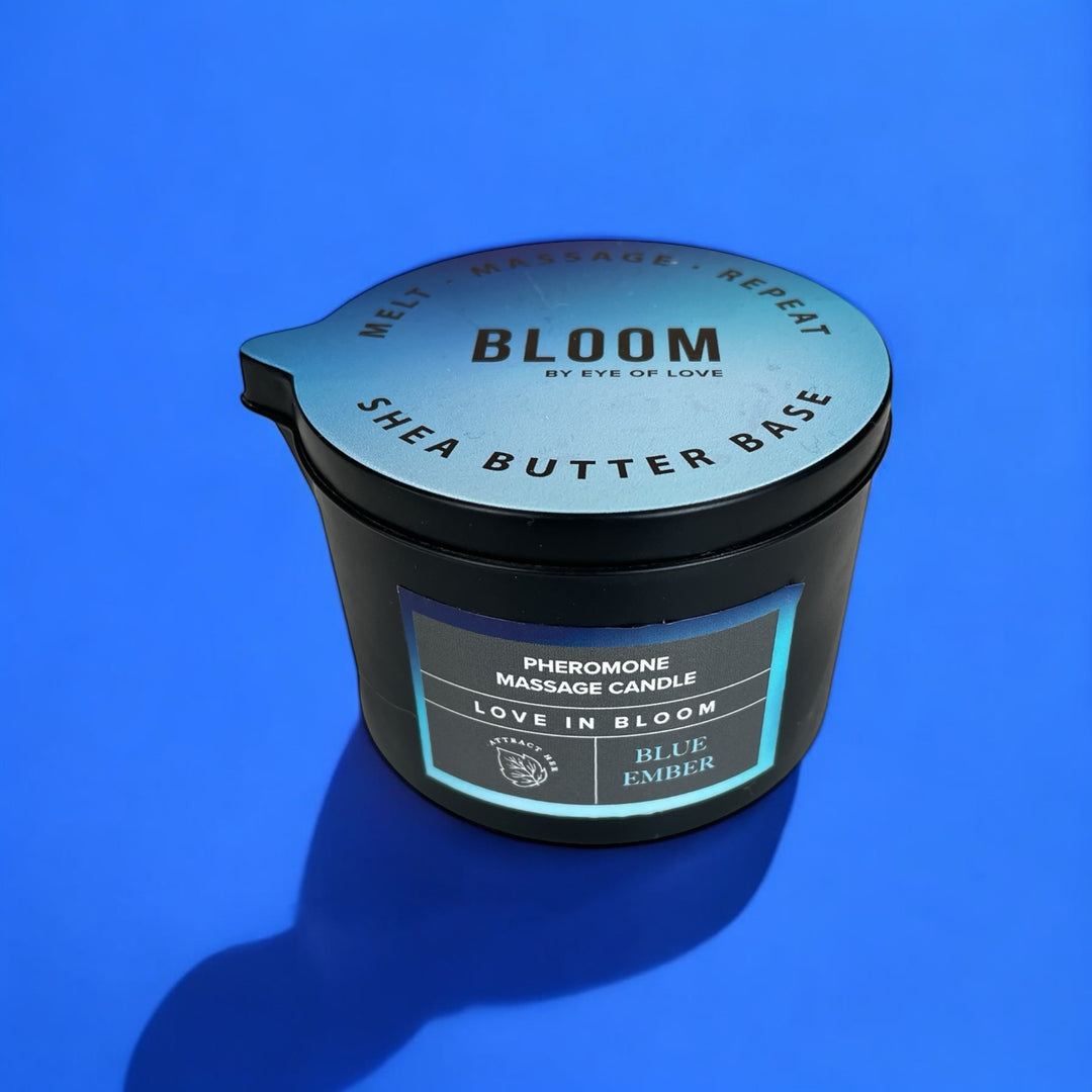 Bloom Blue Ember Pheromone Massage Candle